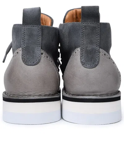 Shop Fracap 'm130' Grey Leather Boots