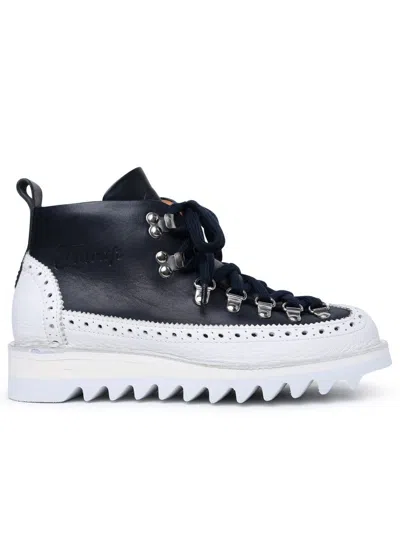 Shop Fracap 'm130' Navy Leather Boots