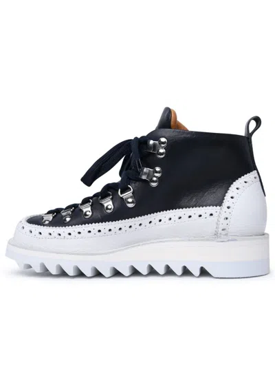 Shop Fracap 'm130' Navy Leather Boots