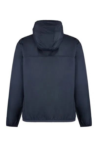 Shop K-way Claude Hooded Nylon Jacket In Blue