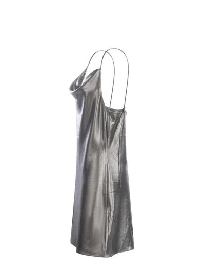 Shop Rotate Birger Christensen Rotate  Dresses Silver In Argento