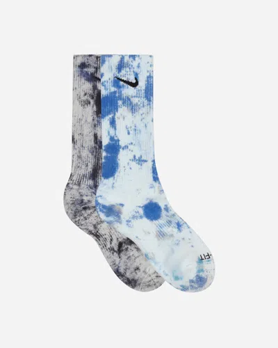 Shop Nike Everyday Plus Cushioned Crew Socks Blue / Grey In Multicolor