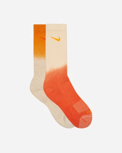 Shop Nike Everyday Plus Cushioned Crew Socks Orange / Red / Cream In Multicolor