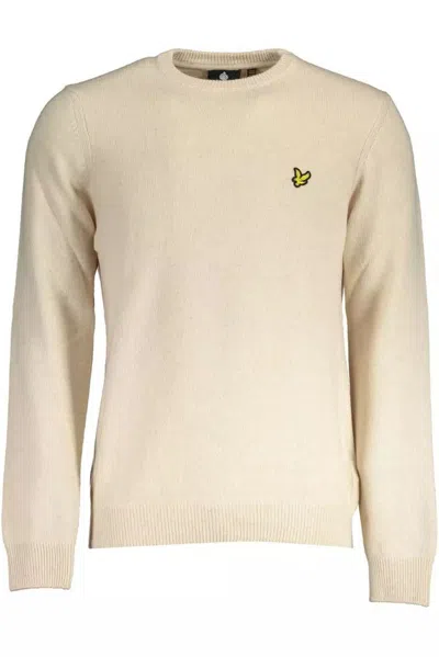 Shop Lyle & Scott Beige Wool Blend Round Neck Sweater