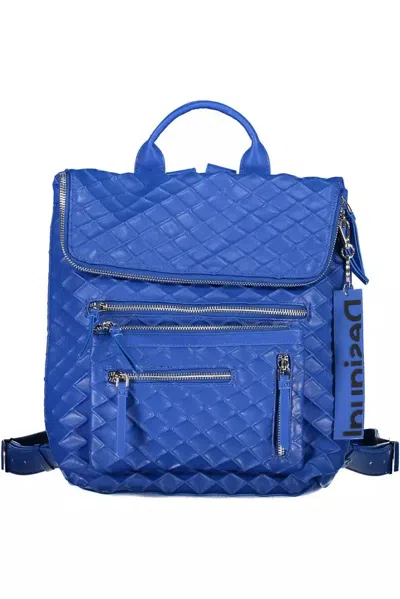 Shop Desigual Chic Blue Urban Backpack With Contrasting Details