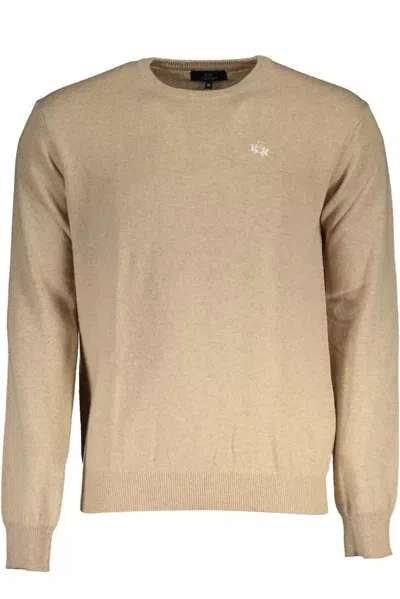 Shop La Martina Elegant Beige Wool-blend Sweater For Men