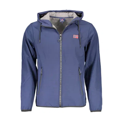 Shop Norway 1963 Elegant Blue Soft Shell Hooded Jacket