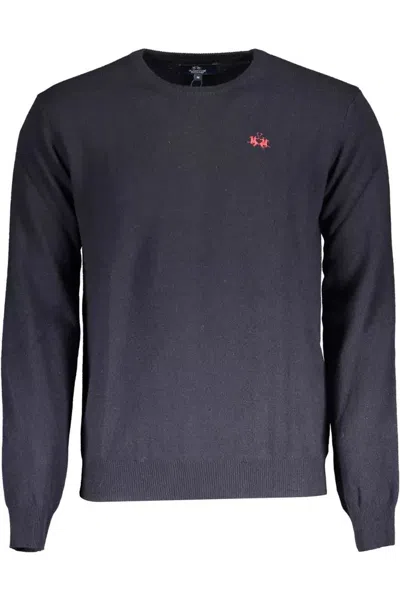 Shop La Martina Elegant Blue Wool-blend Sweater For Men