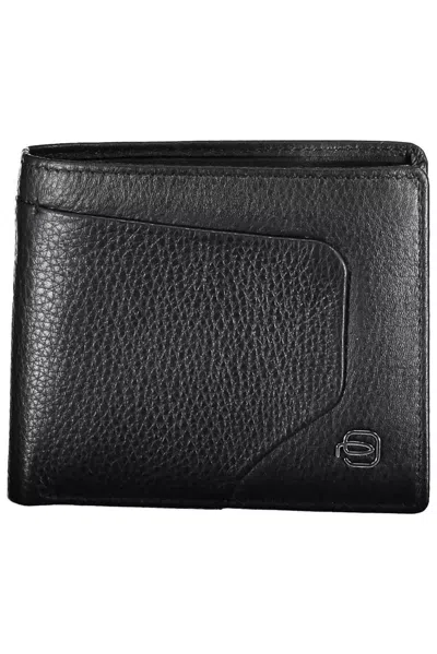 Shop Piquadro Sleek Black Leather Bifold Wallet With Rfid Block