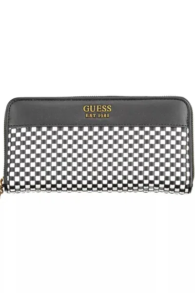 Shop Guess Jeans Sleek Black Polyethylene Wallet With Contrasting Details