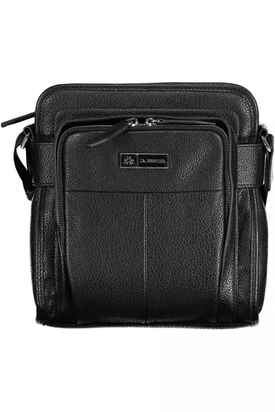 Shop La Martina Sleek Black Shoulder Bag With Contrast Details