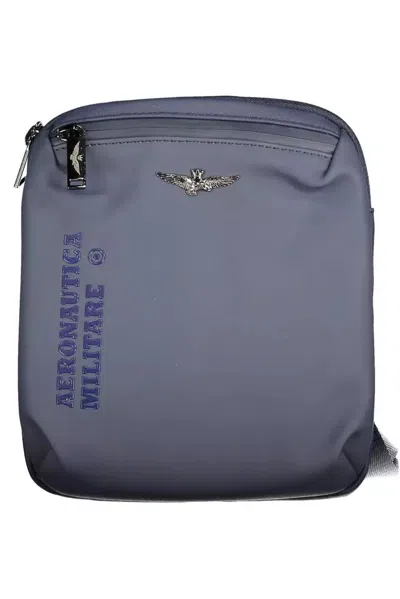 Shop Aeronautica Militare Sleek Blue Shoulder Bag With Contrasting Details