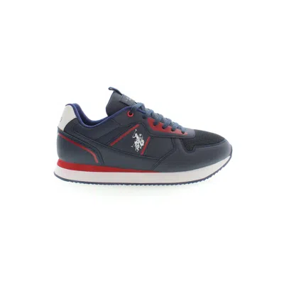 Shop U.s. Polo Assn Sleek Blue Sneakers With Contrast Detail