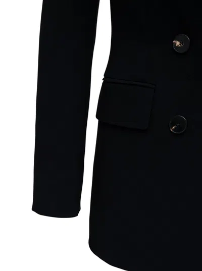 Shop Alberto Biani Double-breasted Jacket In Black Cady