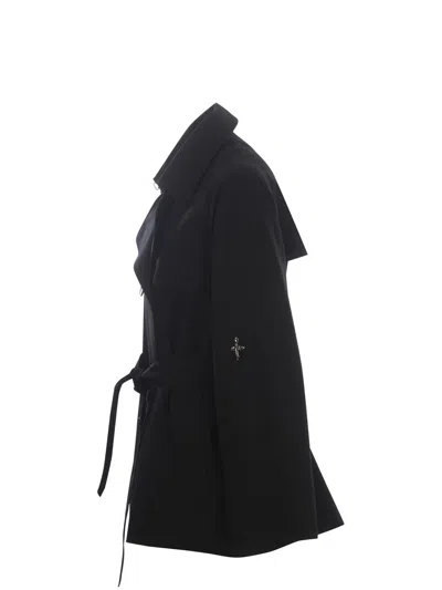 Fay Women's Mini Short Trench Coat In Nero