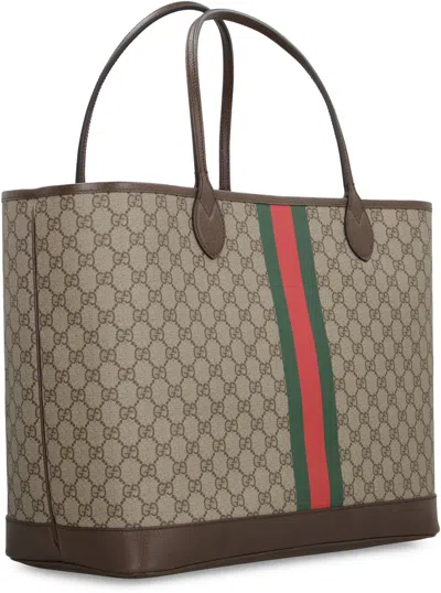 Shop Gucci Ophidia Tote Bag In Brown