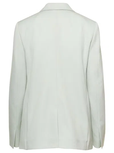 Shop Lanvin Light Green Mono-breasted Blazer With Pockets In Wool Woman