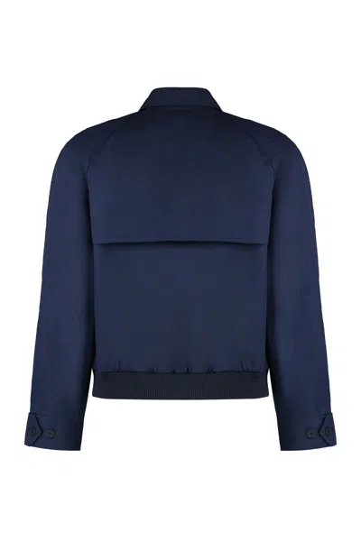 Shop Maison Kitsuné Cotton Bomber Jacket In Blue