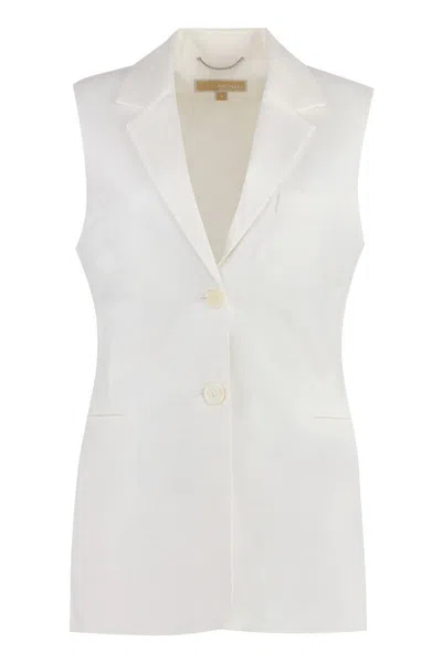 Shop Michael Kors Linen Blazer In White