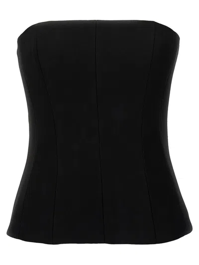 Monot Strapless Crepe Bustier Top In Black