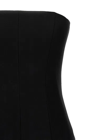 Monot Strapless Crepe Bustier Top In Black