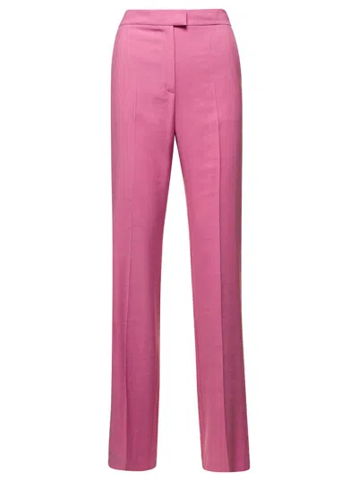 Shop The Andamane Pink Straight Trousers Galdys In Viscose Woman