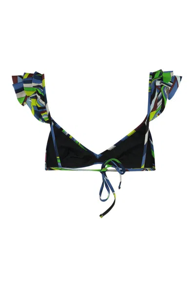 Shop Pucci Printed Bikini Top In Multicolor