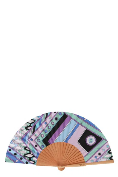 Shop Pucci Printed Fan In Beige