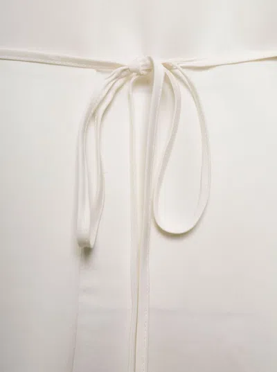 Shop Theory White Blouse With Asymmetric Hem In Silk Woman
