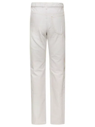 Maison Margiela White 5-pocket Style Straight Jeans With Contrasting Stitching In Cotton Denim Woman In White