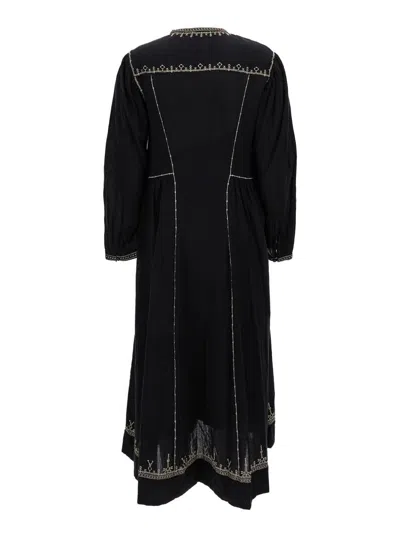 Shop Isabel Marant Étoile Black 'pippa' Midi Dress In Cotton Woman