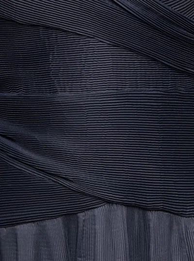 Shop Zimmermann Black Off-shoulder Pleated Midi Dress In Black Chiffon Woman In Blu
