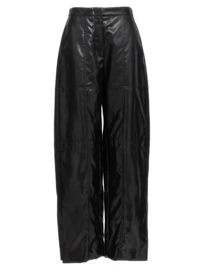 Jil Sander Black Coated Pants In Black