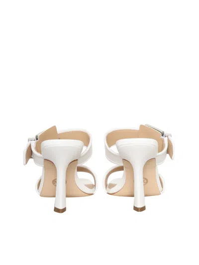 Michael Kors Colby Leather Sandals In White