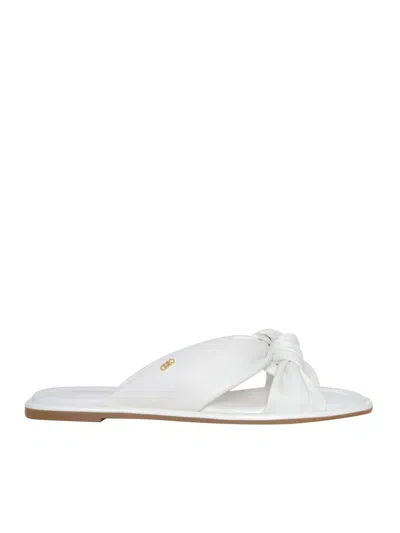 Michael Kors Open-toed Flat-bottomed Sandals In White