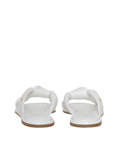 Michael Kors Open-toed Flat-bottomed Sandals In White