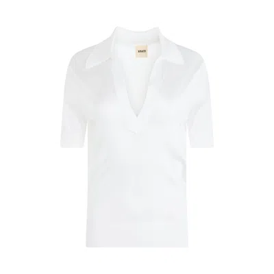 Khaite Julita Cropped Polo Top