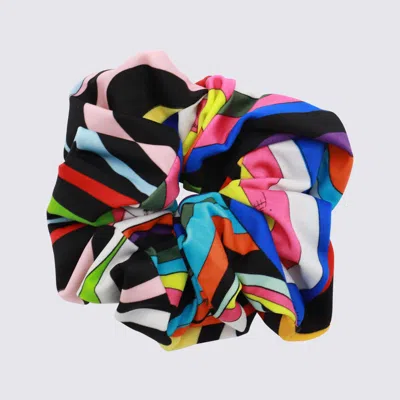 Shop Pucci Multicolor Scrunchie In Turchese/viola/indaco