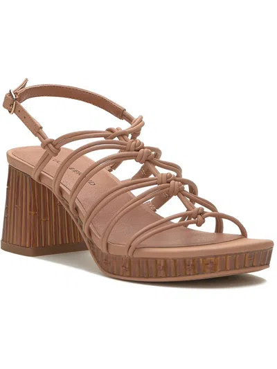 Shop Lucky Brand Bassie Womens Faux Leather Caged Gladiator Sandals In Beige