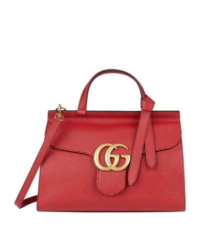 Shop Gucci Marmont Gg Tote In Red