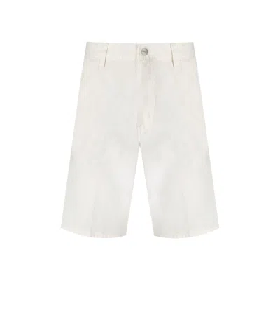 Shop Carhartt Wip  Single Knee Off-white Bermuda Shorts