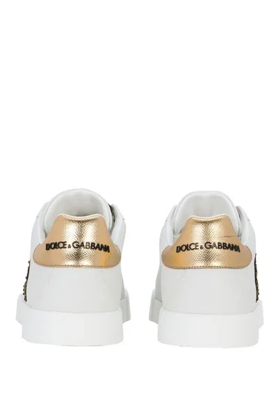 Shop Dolce & Gabbana Sneakers In White/dark Gold