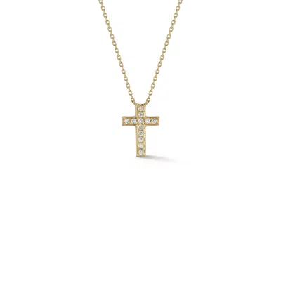 Shop Dana Rebecca Designs Drd Diamond Cross Necklace In Yellow Gold