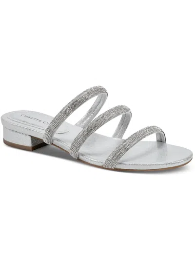 Shop Charter Club Sunnyy Womens Rhinestone Glitter Slide Sandals In Multi
