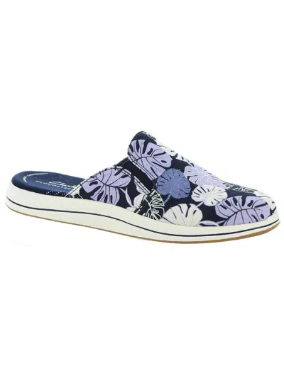 Shop Cloudsteppers By Clarks Breeze Shore Womens Embroidered Canvas Mules In Purple