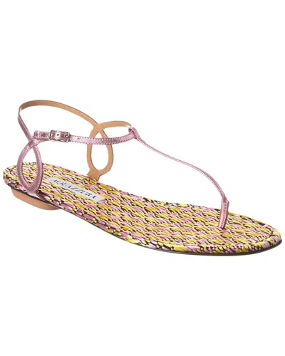 Aquazzura Almost Bare Leather Sandal In Pink