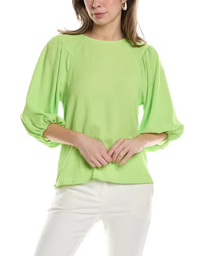 Shop Vince Camuto Raglan Puff Sleeve Blouse In Green