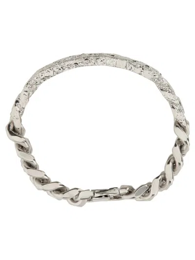 Shop Mm6 Maison Margiela Logo Bracelet In Silver