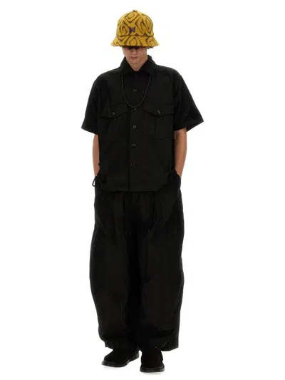Needles Regular Fit Shirt With Short Sleeves And Chest Pockets In Black