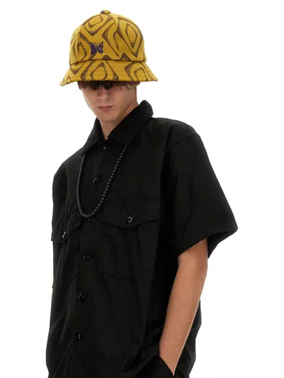 Needles Regular Fit Shirt With Short Sleeves And Chest Pockets In Black